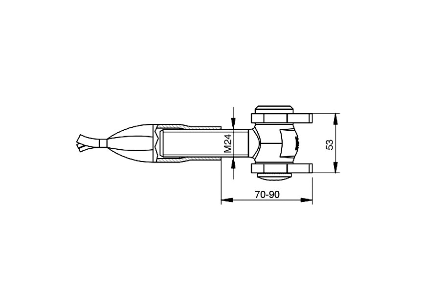 140-M24~~SCHARNIER MET HULS OM IN TE METSELEN M24