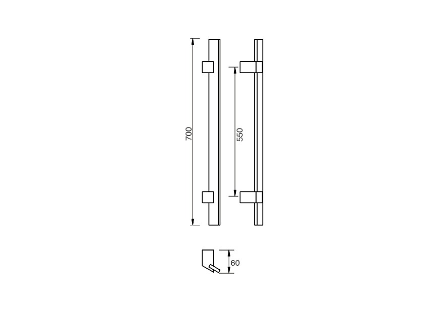 9-2087-010~~Deurgreep Hext D30X8 I550 L700 H60