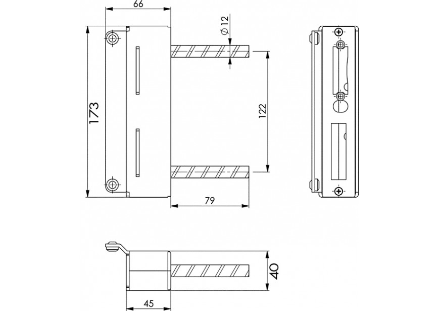 147-40~~Tegenkast verzinkt 40mm