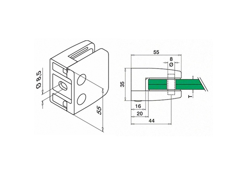 132600-000-12~~Glasklem, model 26, excl. klemrubbers