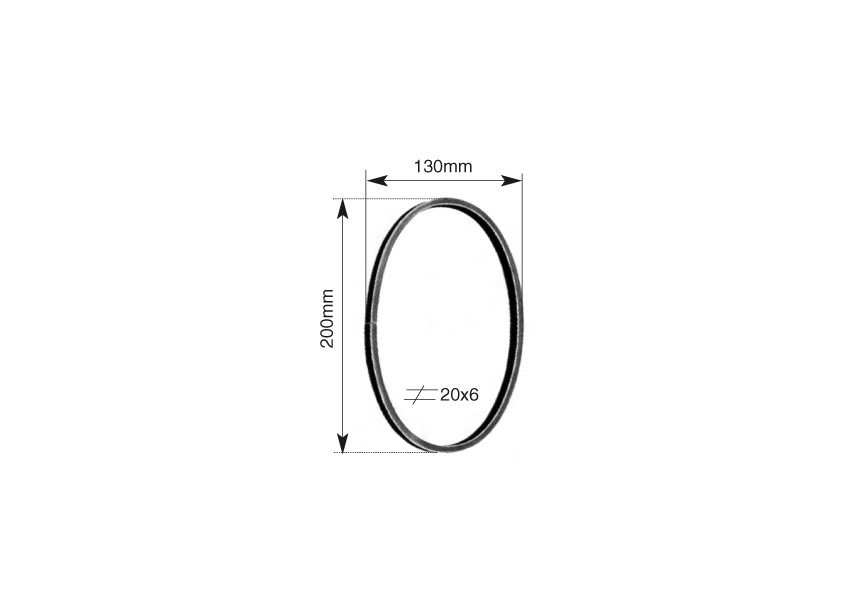 OV133~~OVALE RING 130MM 20X6MM.