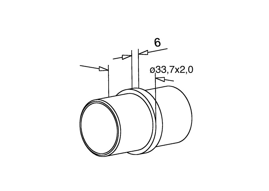 Raccords, pour tube  Ø 33,7 mm x 2 mm,