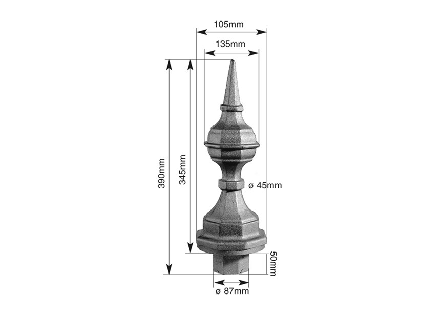 TETE DE POT. 390X105X87MM