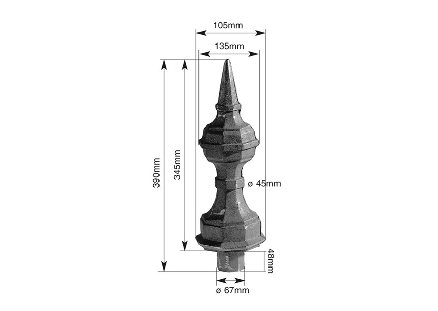 TETE DE POT. 390X105X67MM