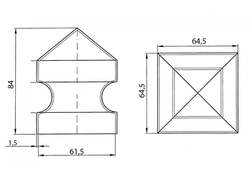 COUVERCLE EN ACIER - POUR TUBES 60X60