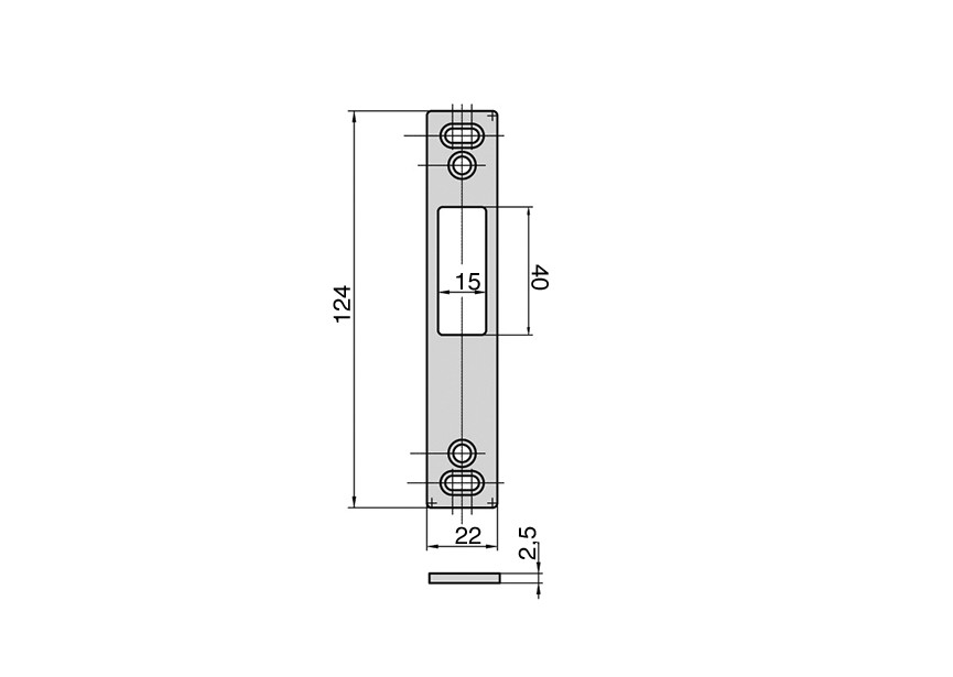 135-40928~~Sluitplaat in RVS voor rolslot 135-40925