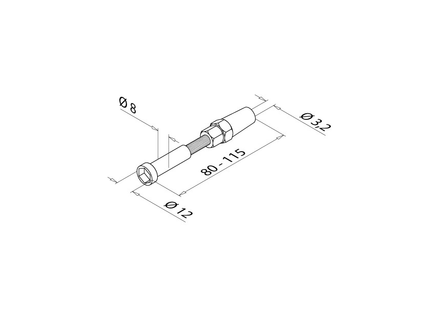 Système de câble - Tendeur filetage M16,