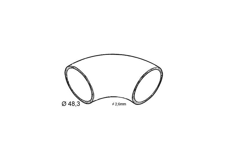 COUDE A SOUDER 3 D 90 - 48.3 x 2.6 - ACIER