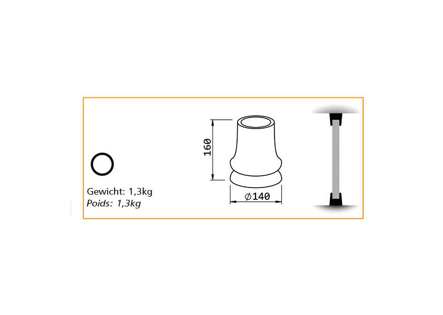 EXTREMITE POUR COLONNE 80MM - TULIP L