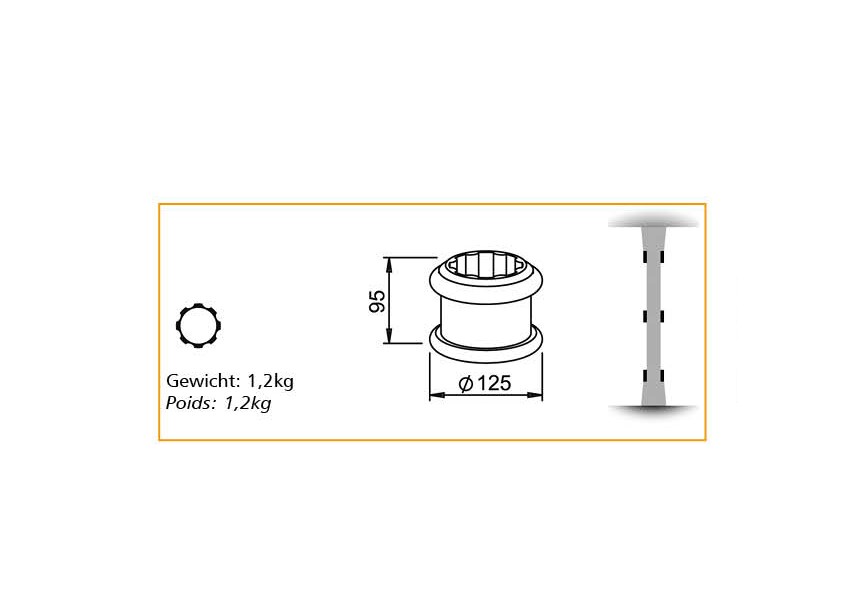 DC-80R DECO 2~~RING VOOR KOLOM 80MM - DECO 2