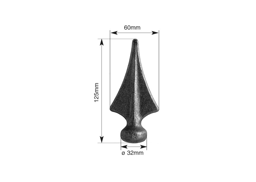 158~~LASBARE SPEERPUNT 125X60MM