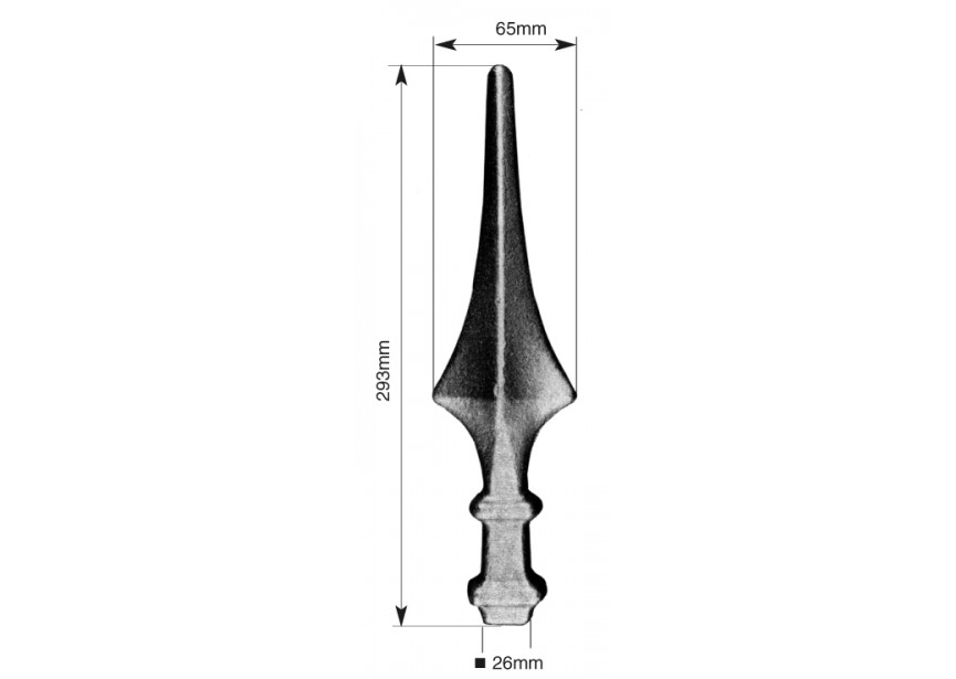 029~~LASBARE HEKPUNT 293X65MM