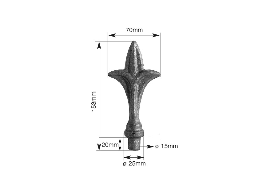 166~~LASBARE SPEERPUNT 150X70MM