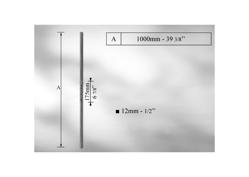 B9111~~SPIJL # 12 MM - LENGTE 1000MM.