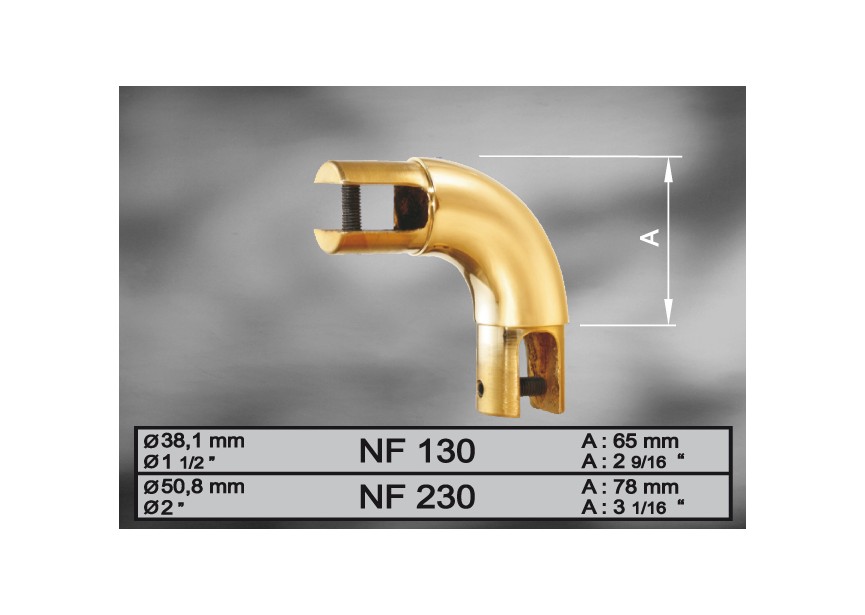 NF230~~NEW-YORK- MESSING KLEMVERBINDINGSBOCHT Ø50.8