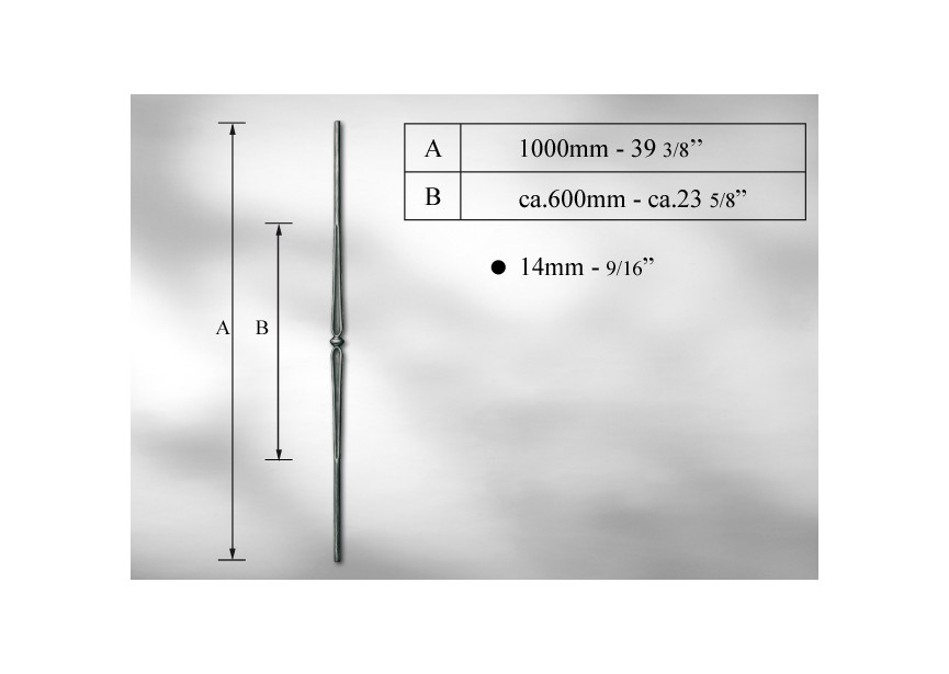 BALUSTRE ROND 14MM - 100 CM