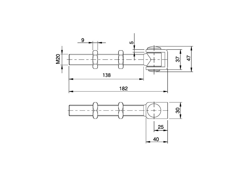 164-20LZ CHARNIERE REGLABLE 145M - M20