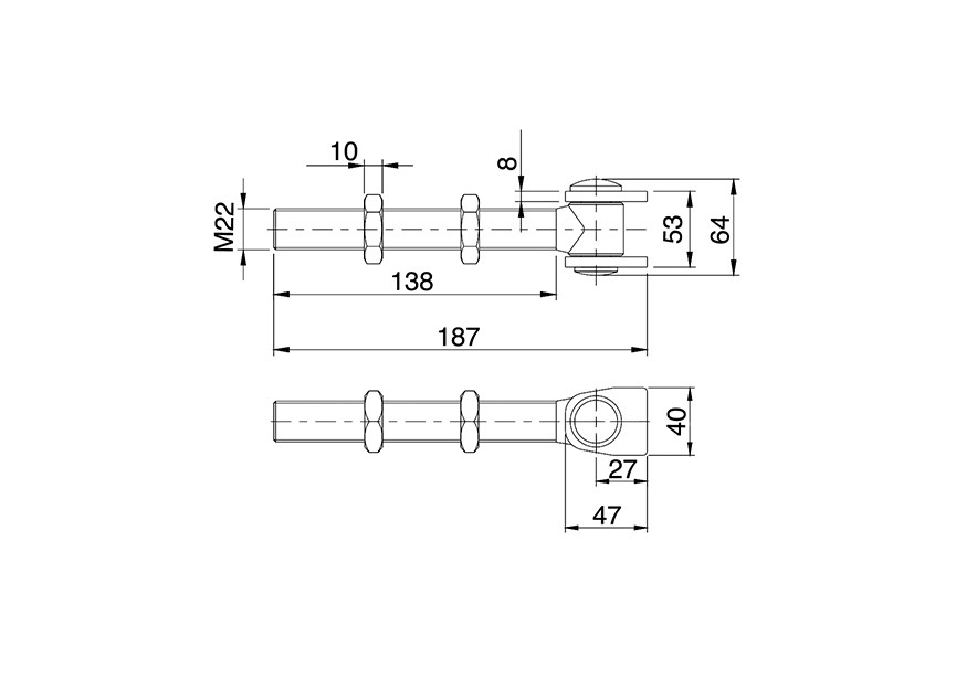 164-6 CHARNIERE REGLABLE M22