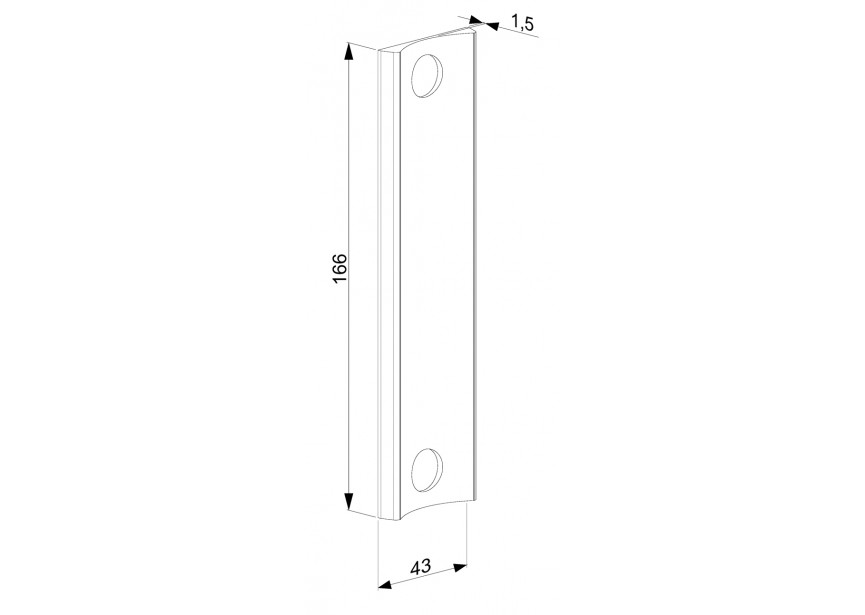 P00000573-9005 - Plaque adaptateur pour gâches SA-pour profils ronds D60mm