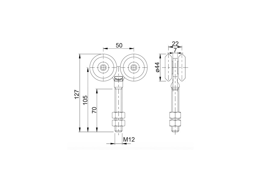 4C-M~~ROL MET 4 WIELEN GESTAMPT EN GELAGERD 44MM