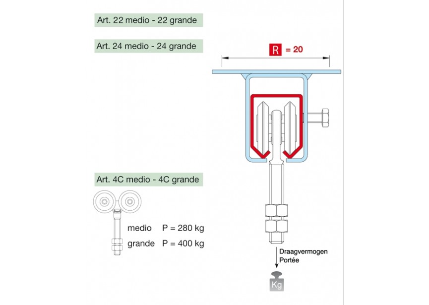 4C-M~~ROL MET 4 WIELEN GESTAMPT EN GELAGERD 44MM