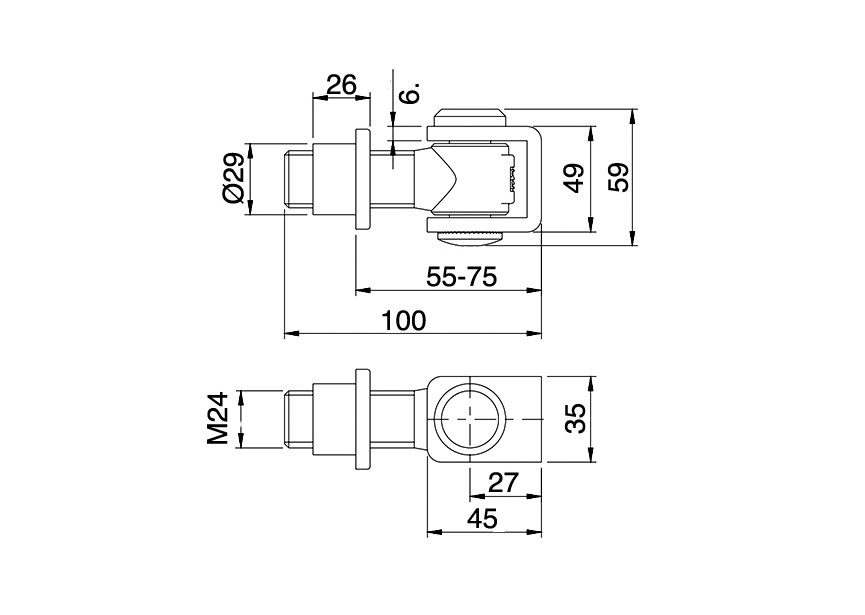 164-24Z CHARNIERE REGLABLE M24