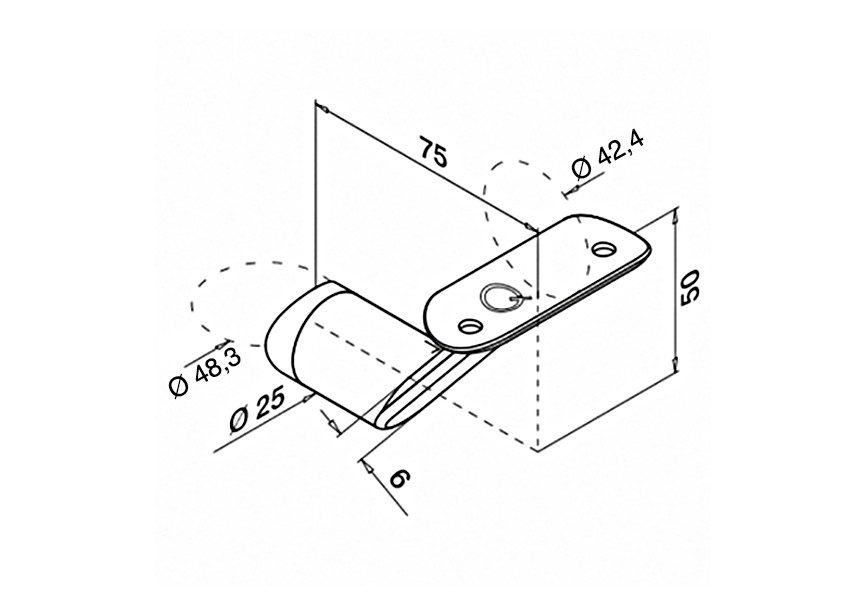 Support de main-courante Ø48,3 mm MOD 0125