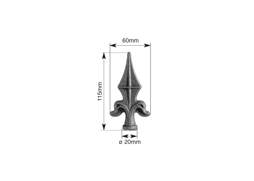 LANCE SOUDABLE SANS TIGE 115X60MM