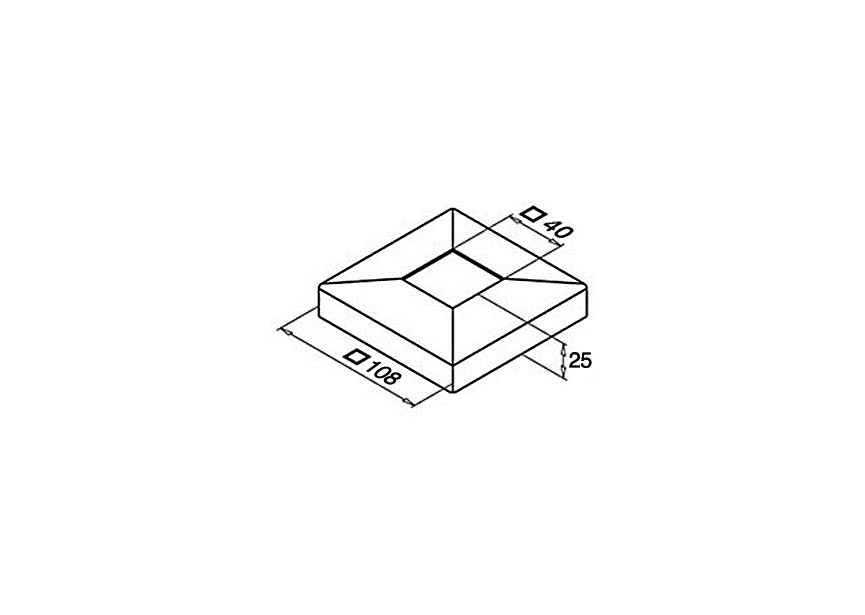 Cache embase  pour tube 40x40mm,