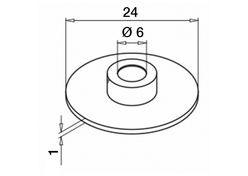 Cale caoutchouc pour adaptateur de verre Ø 24 mm,