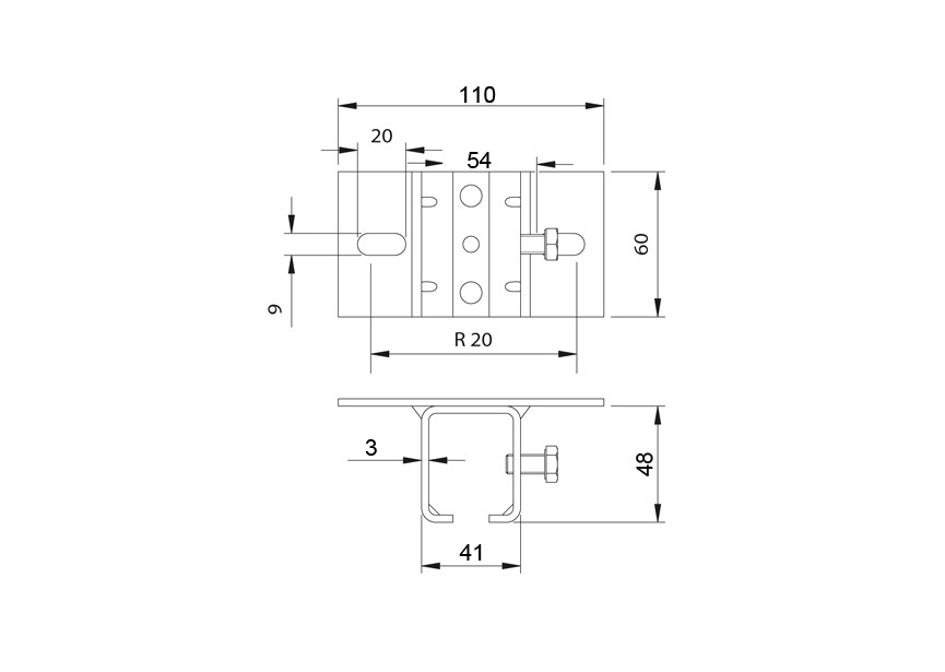 SUPPORT AU PLAFOND POUR ART. 24-P