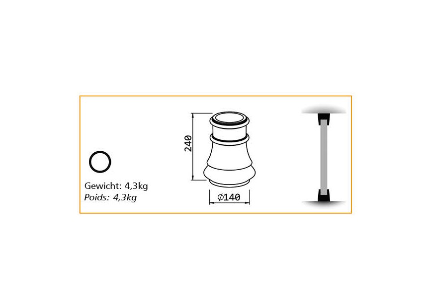 EXTREMITE POUR COLONNE 80MM - OPERA B