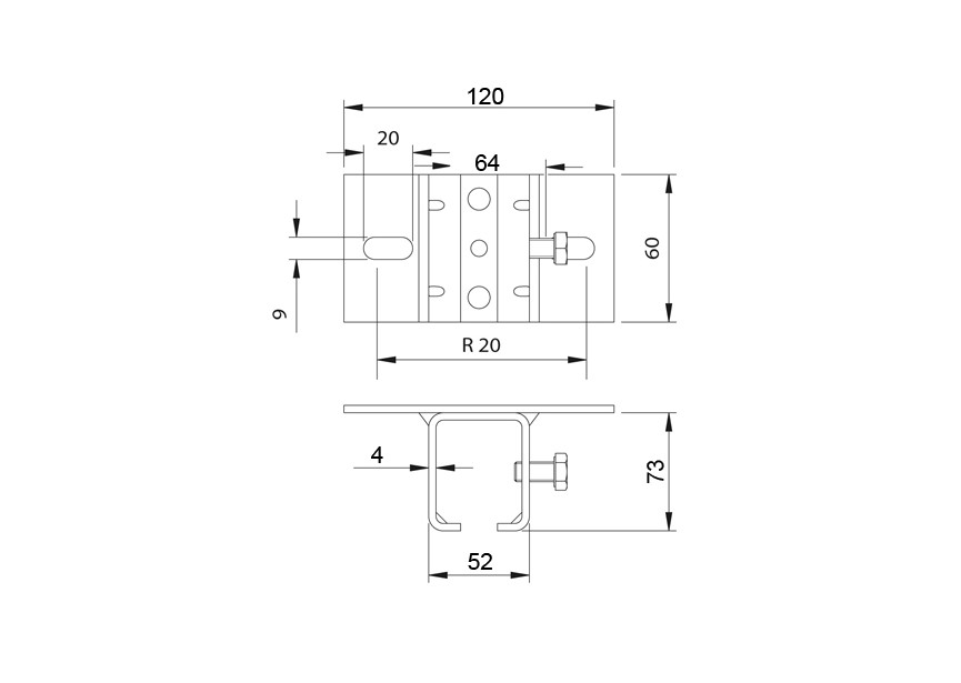 SUPPORT AU PLAFOND POUR ART. 24-M