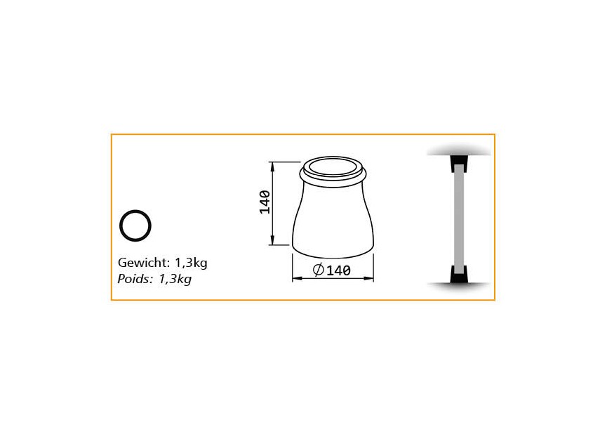 DC-80-100RONDO~~UITEINDE VOOR KOLOM 80/100MM - RONDO