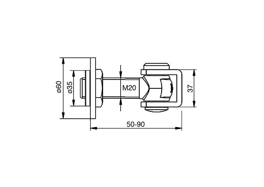 GOND REGLABLE AVEC ECROU A VISSER M20