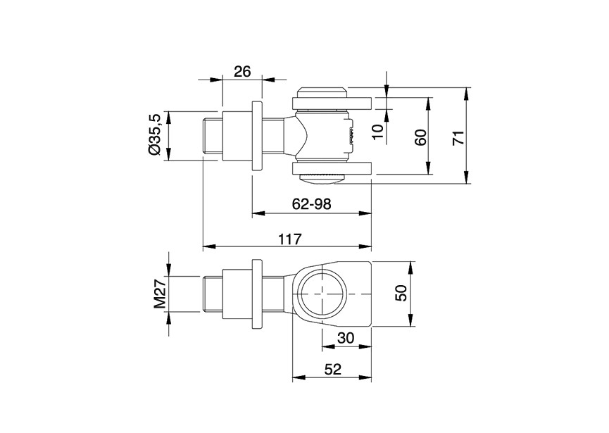 GOND REGLABLE AVEC DOUILLE A SOUDER M27