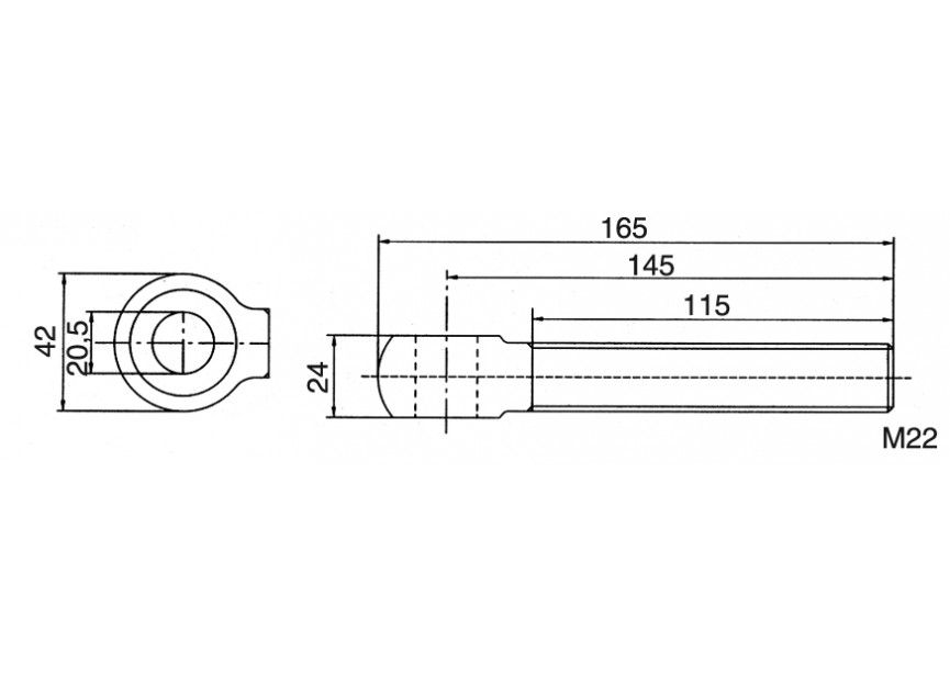 P00003146 - Prix par pièce,achat par 50 pcs-boulon à oeil avec écrous-M22