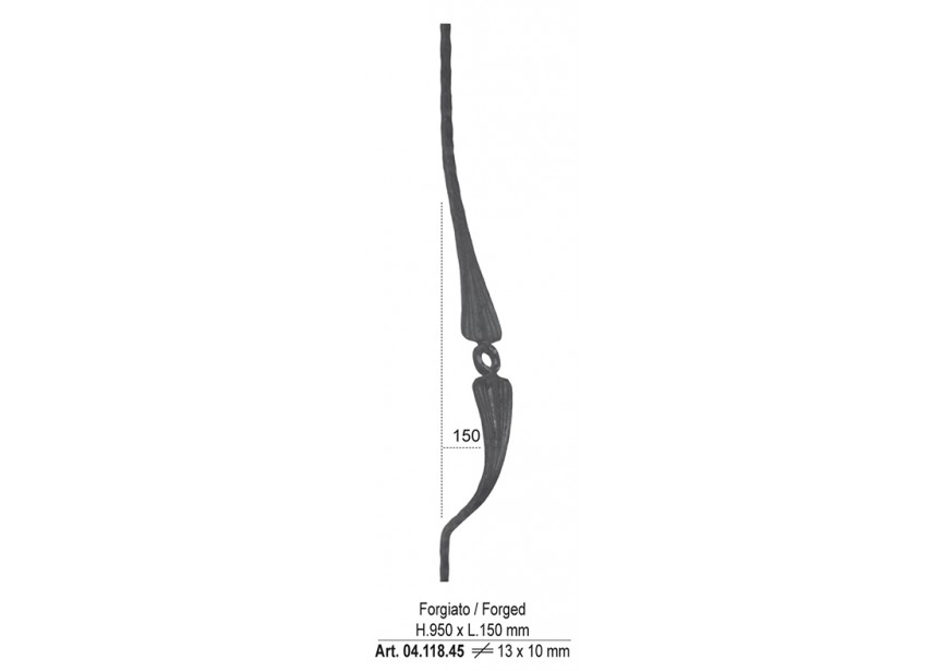 Sagomati Forg. P.13x10 H.950xL.150 mm