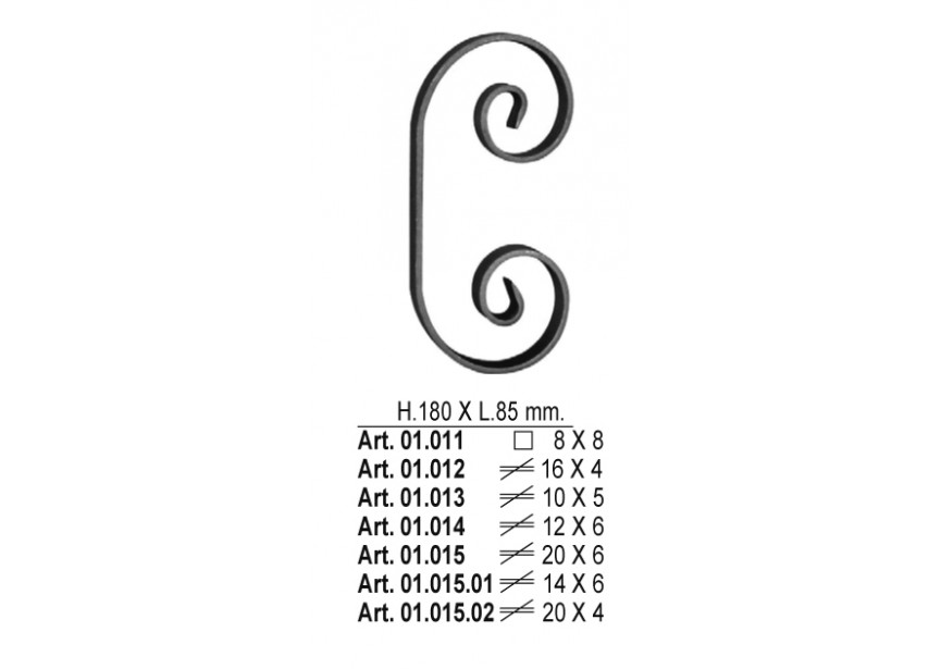 VOLUTE 180X35 MM 14X6