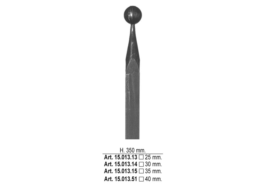 Terminali Q.40 H.350 mm pallina grande