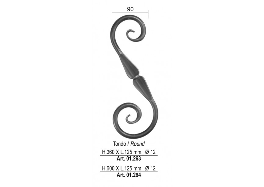 VOLUTE-S 600X125MM - o 12MM