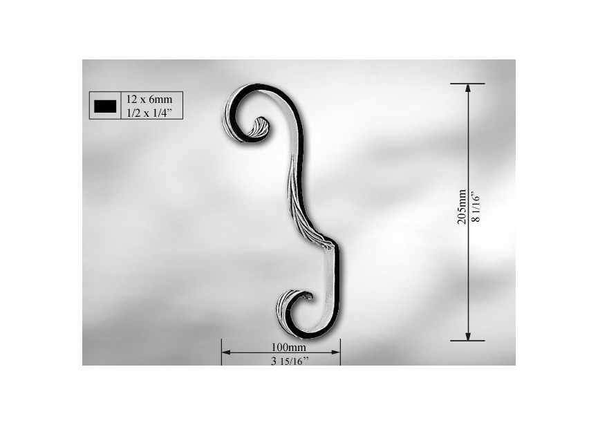 VOLUTE 205X100 - 12X6MM.