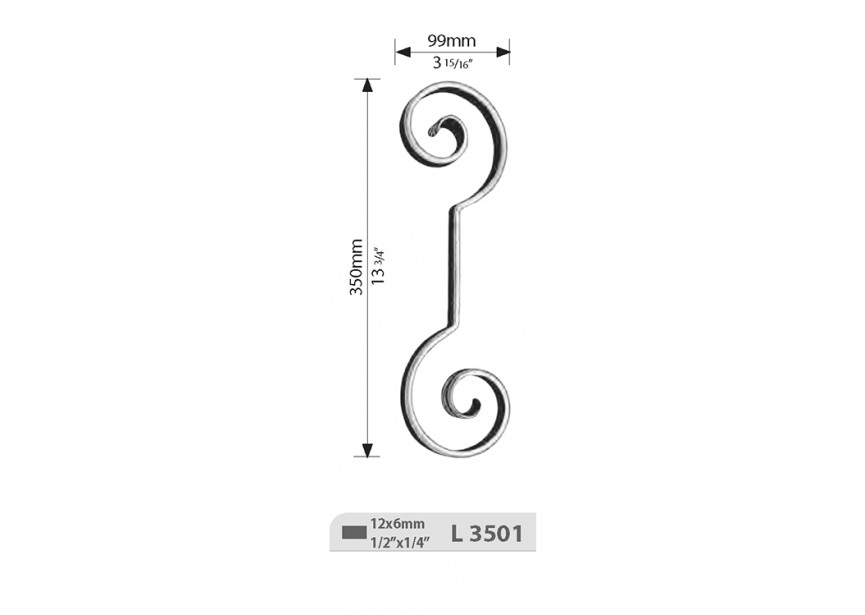 VOLUTE 350X99 - 12X6MM.