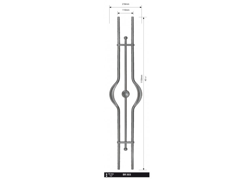 BALUSTRE EN FER ROND FORGE AU CHAUD