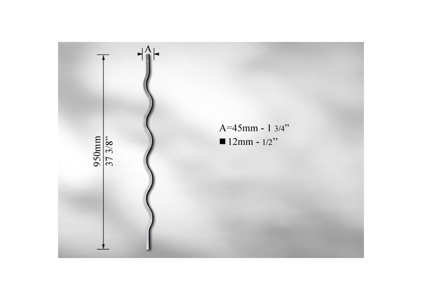 BALUSTRE # 12MM - LONGUEUR 950MM