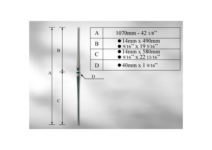 BALUSTRE - 1070 MM