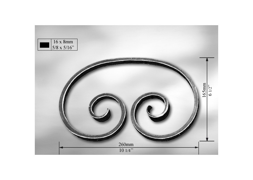 VOLUTE 260MM. 16X8MM.