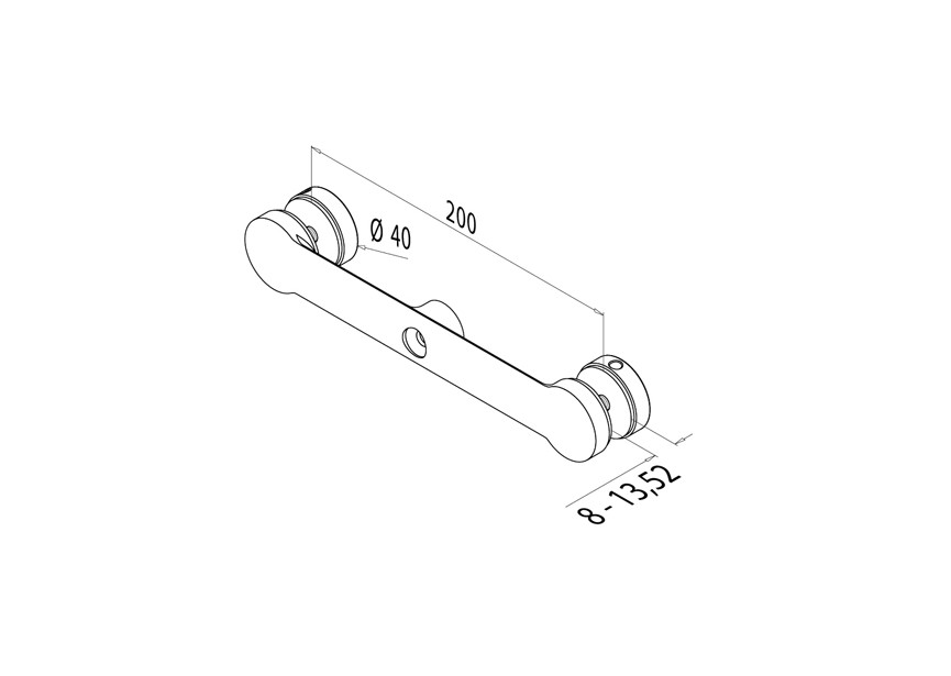 Adaptateur à verre - spider 2 bras Ø40mm