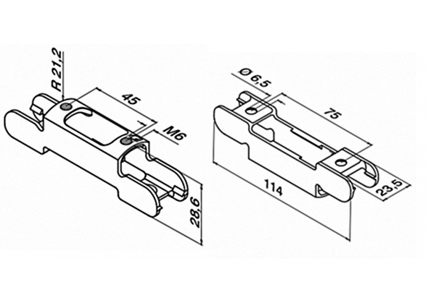 Adaptateur p/ tube à fd de gorge / main-courante