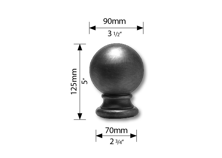 SPHERE CREUSE EN ACIER MOULE - SOUDABLE- NON GALVANISABLE